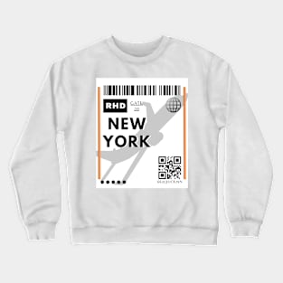 New York Ticket Design Crewneck Sweatshirt